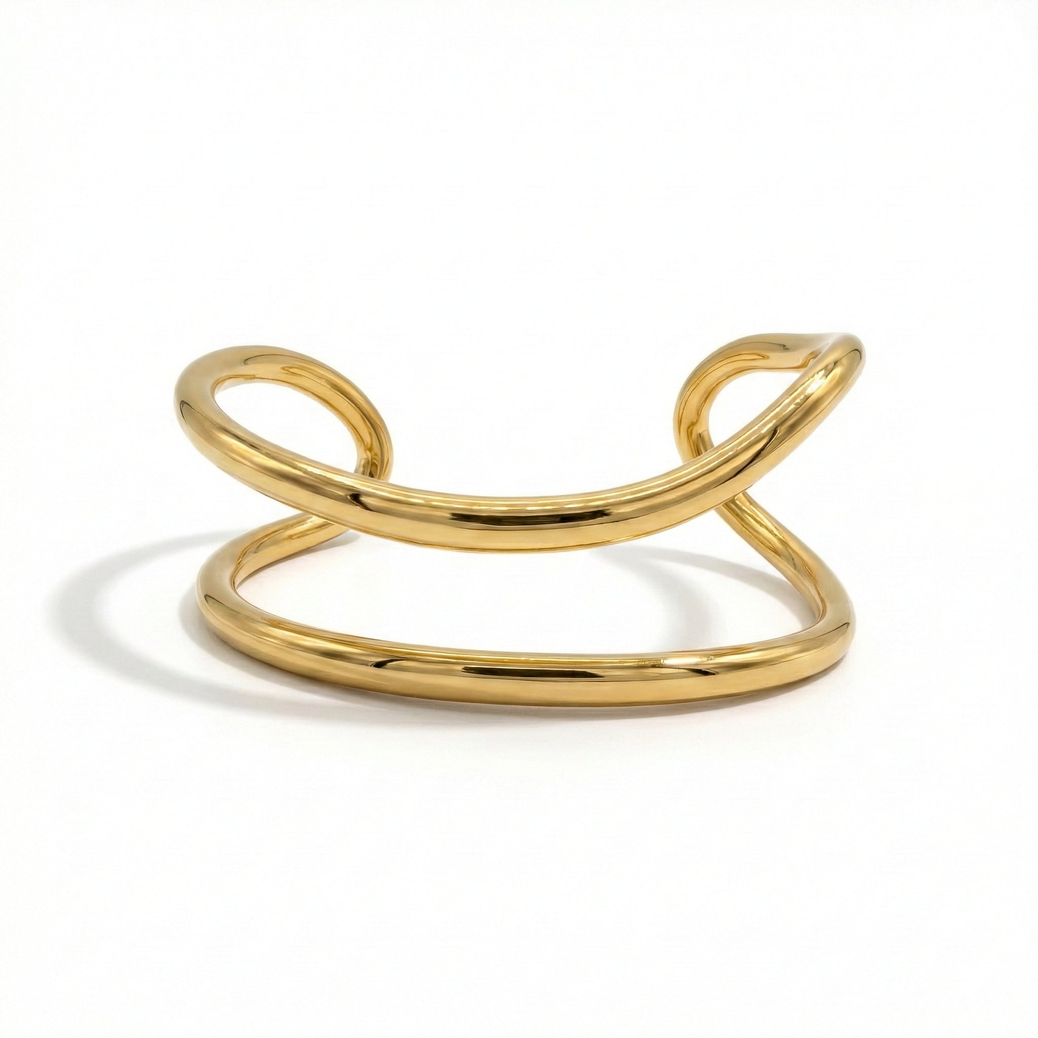 Double-Row Cuff Bracelet in Gold