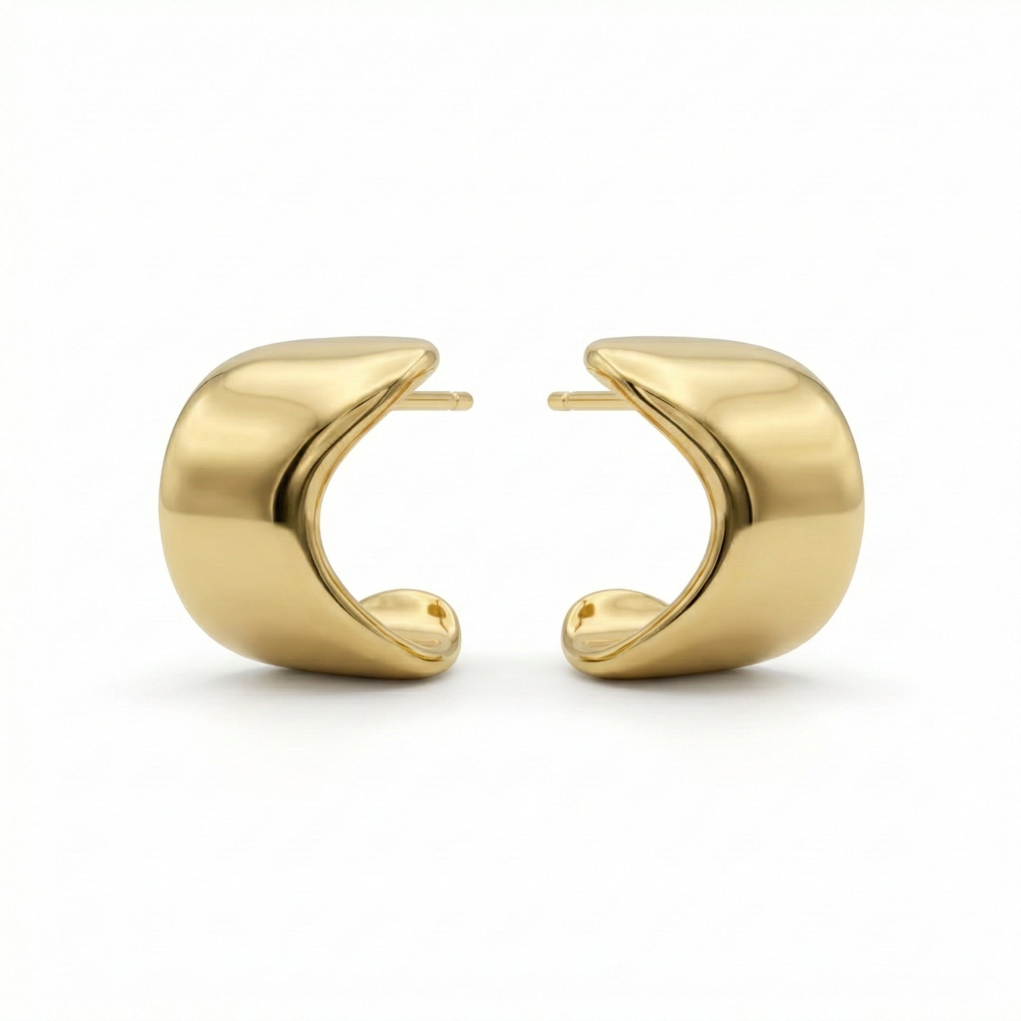 Wave Hoop Earrings in Gold