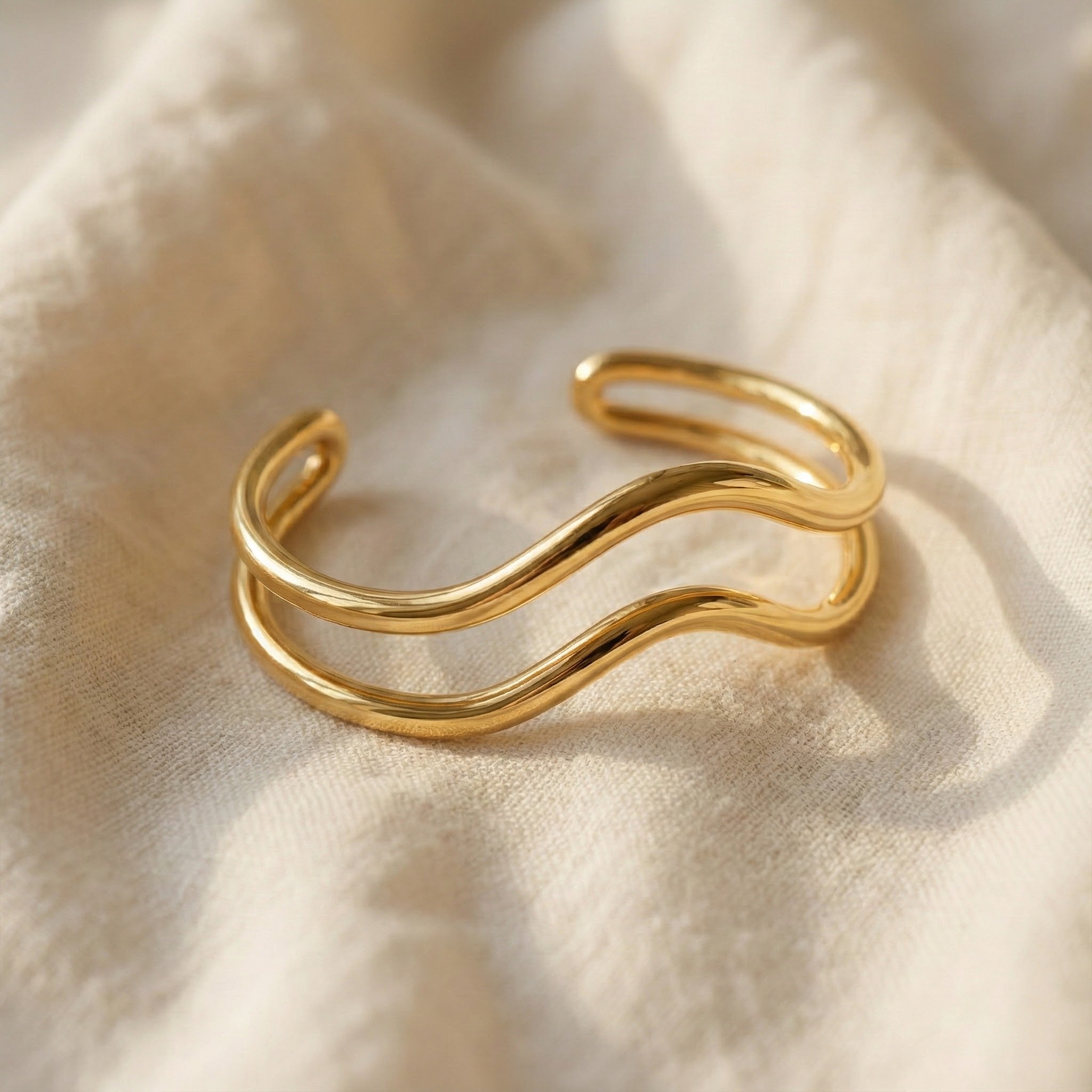 Sculpted Cuff Bracelet in Gold