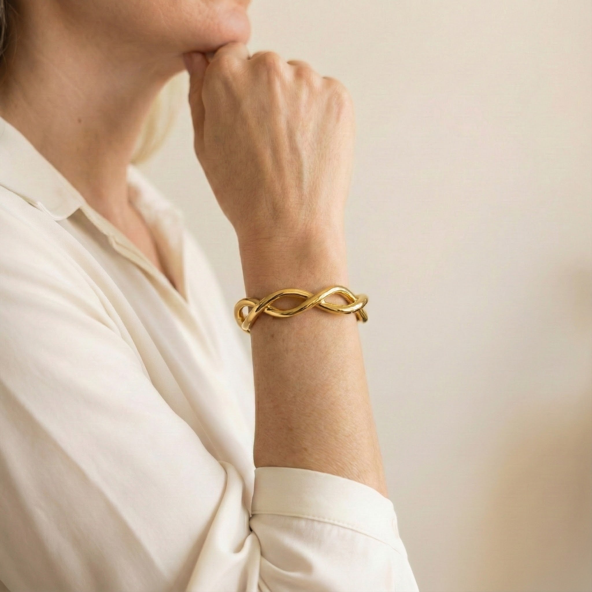 Twist Cuff Bracelet in Gold