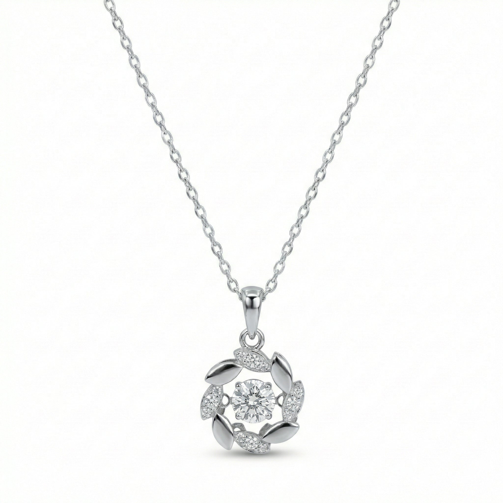 Floral Halo Moissanite Necklace
