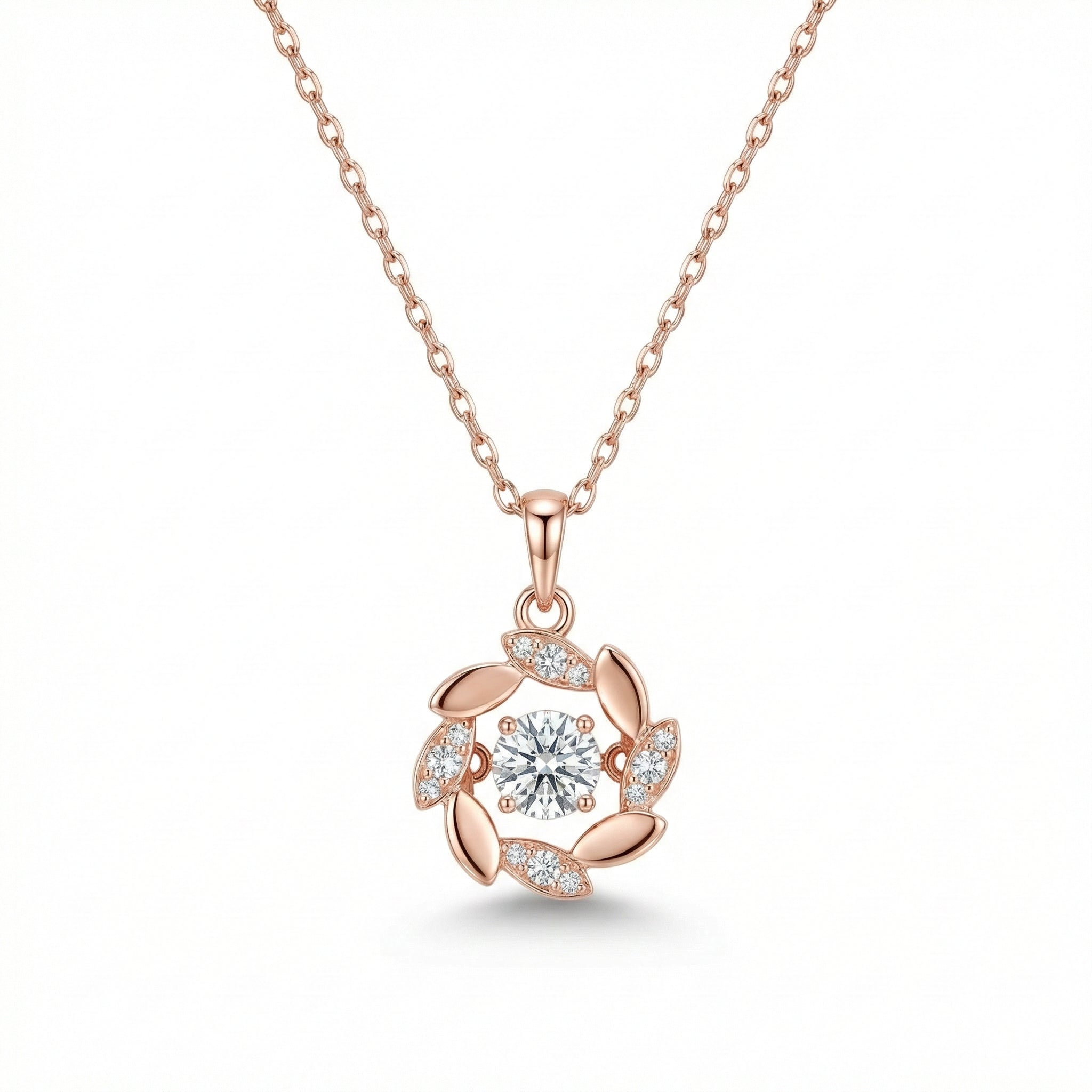 Floral Halo Moissanite Necklace
